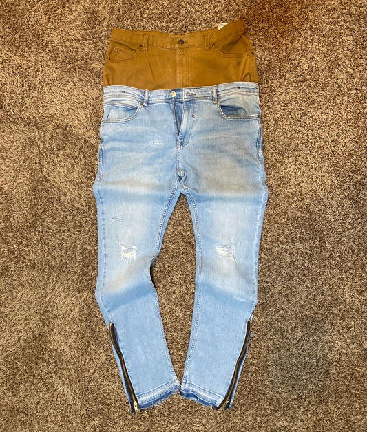 APOLLO Double Waisted Khaki-Denim Jeans